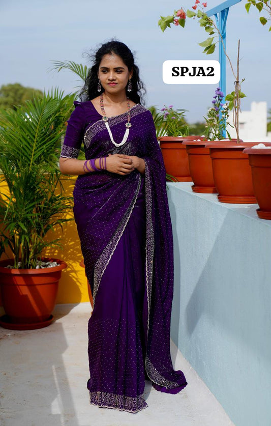 Premium space silk sarees with real jarkhan diamond work prebook🥳✅