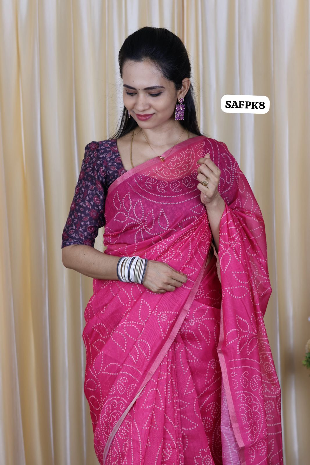 Chanderi cotton saree 🥳same blouse as shown 🔥