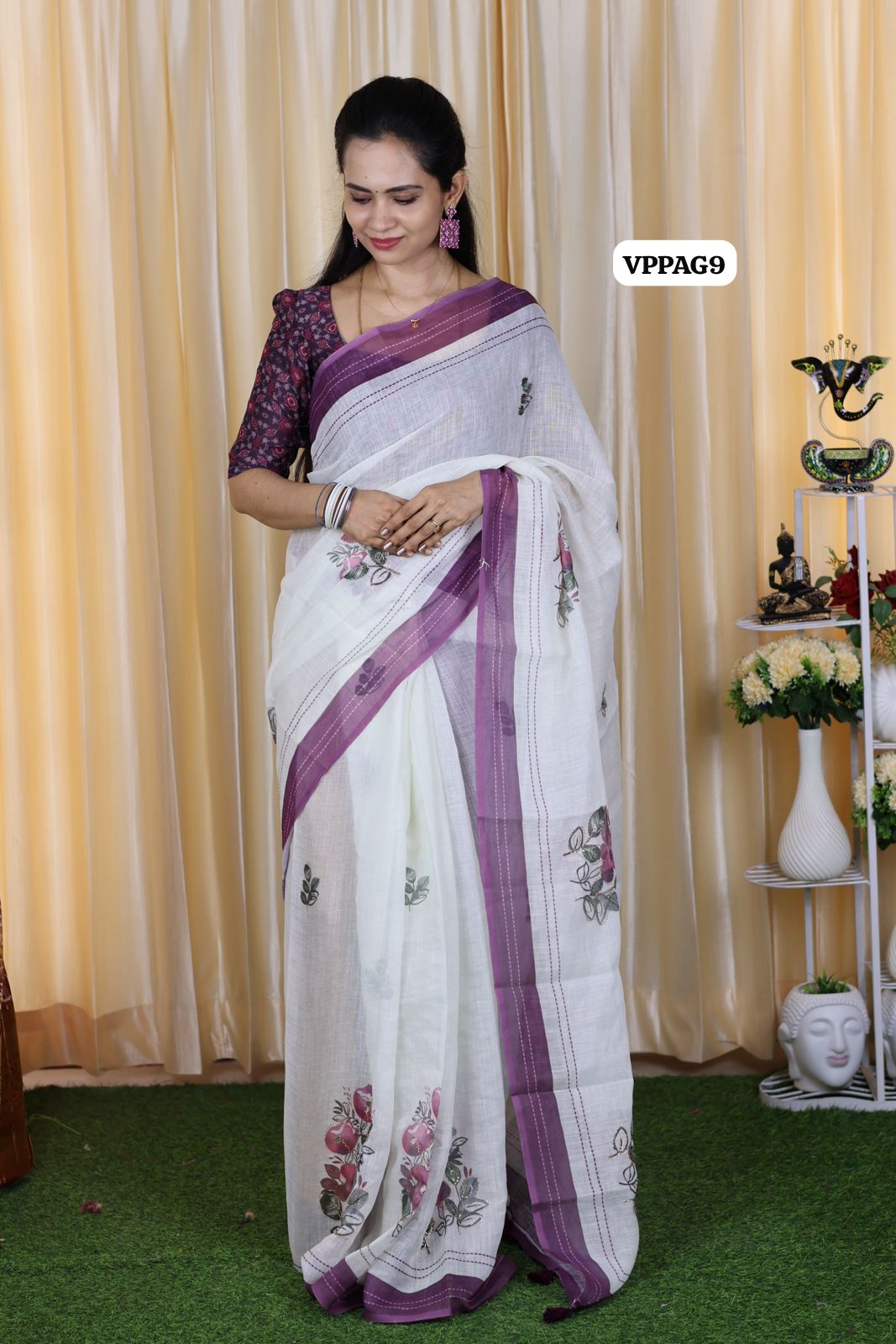 Chanderi cotton with sequence work😍🥳with running blouse🔥✅