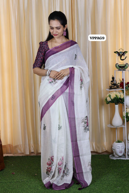 Chanderi cotton with sequence work😍🥳with running blouse🔥✅