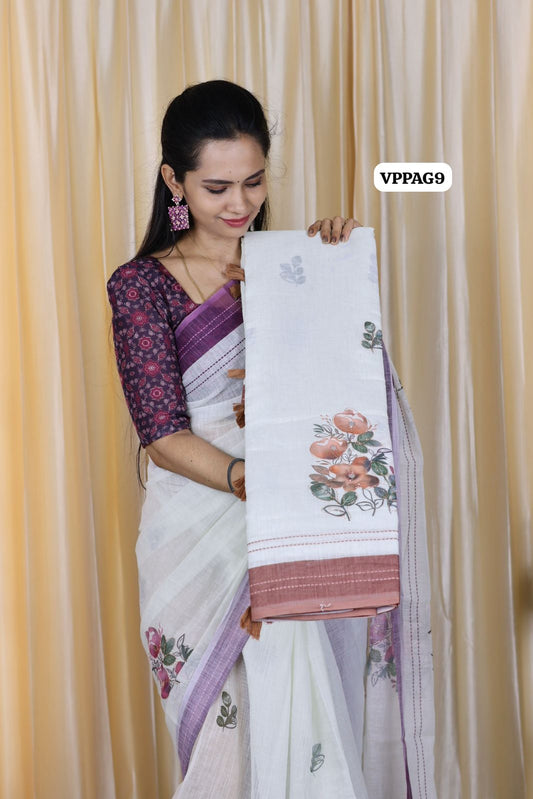 Chanderi cotton with sequence work😍🥳 with running blouse 🔥✅
