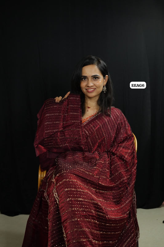 Space silk heavy work saree 🥳