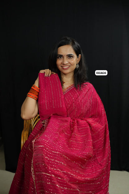 Space silk heavy work saree 😍🥳