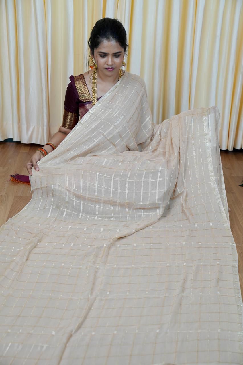 Viscose Georgette saree with separate jari weaving blouse 🥰🥳