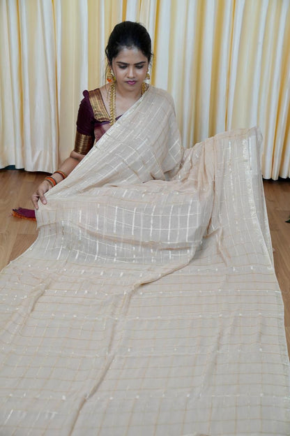Viscose Georgette saree with separate jari weaving blouse 🥰🥳