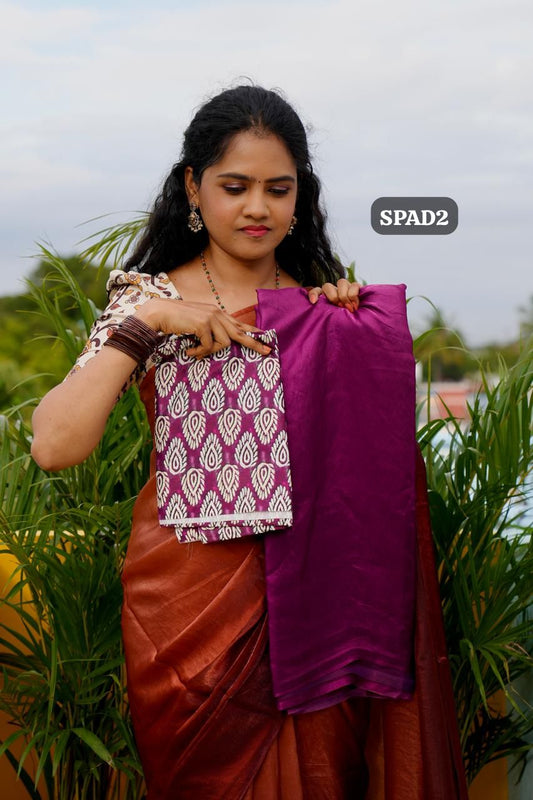 Double shaded Space silk sarees.🥰🥳unstitched blouse)