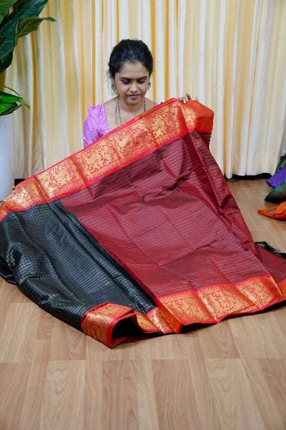 Semi silk sarees in Checked design🥰😎🌲🏃🏻‍♀️