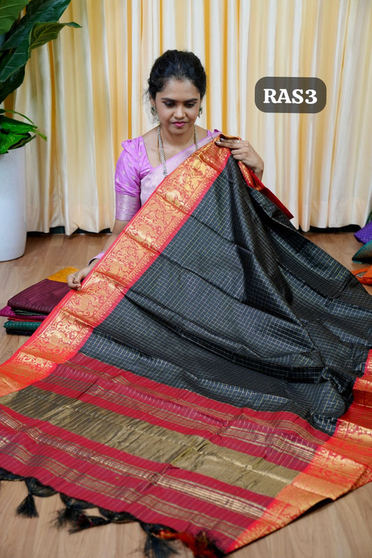 Semi silk sarees in Checked design🥰😎🌲🏃🏻‍♀️