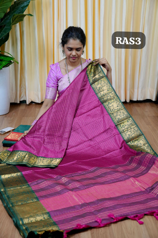 Semi silk sarees in Checked design🥰😎🌲🏃🏻‍♀️