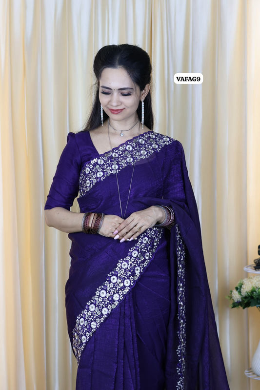 Crushed space silk with embroidery scalloped border 🔥😍🥳