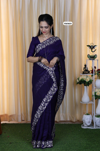 Crushed space silk with embroidery scalloped border 🔥😍🥳