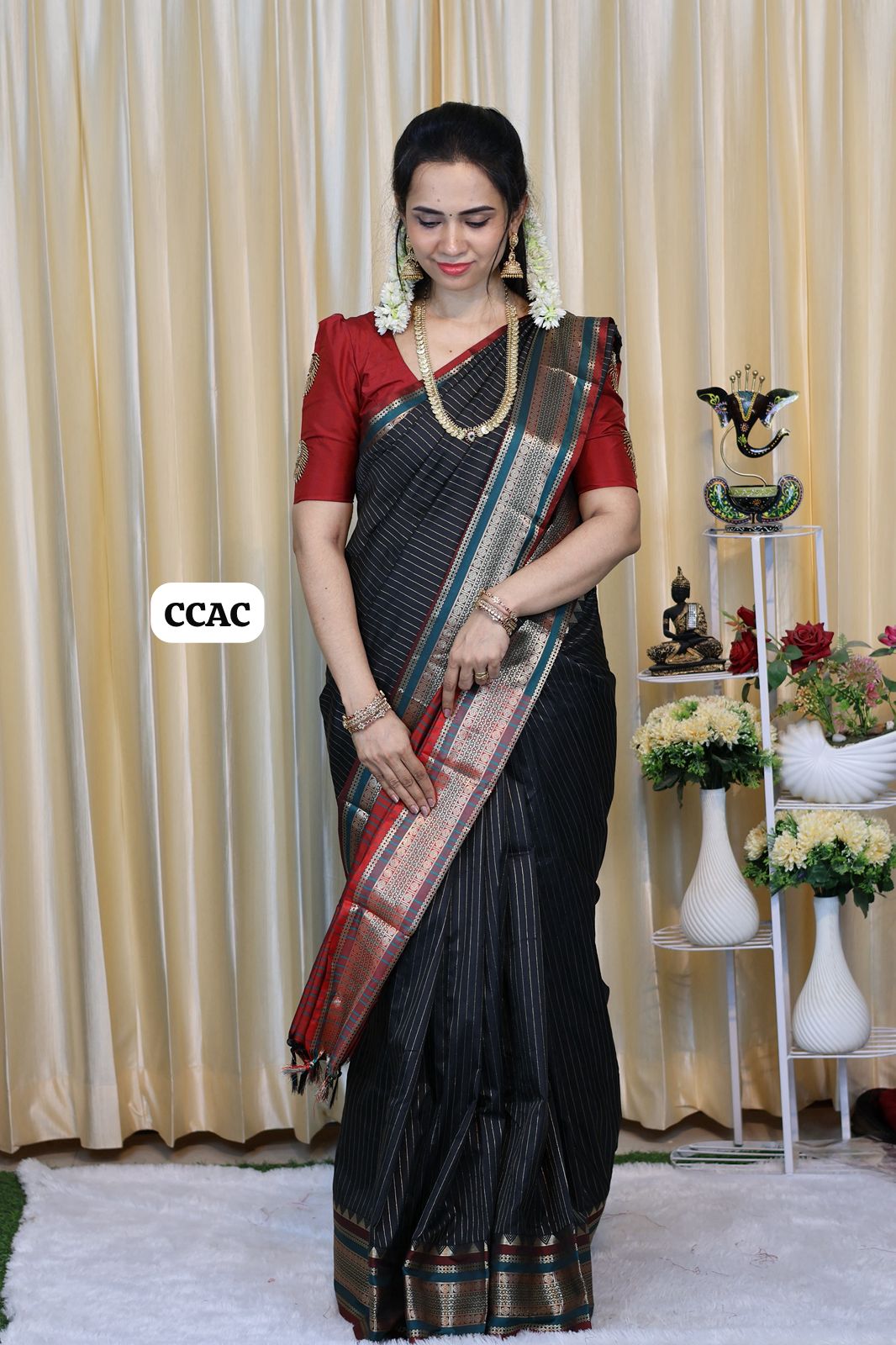 Premium Munga silk saree with colour full Pallu and blouse 😍🥳