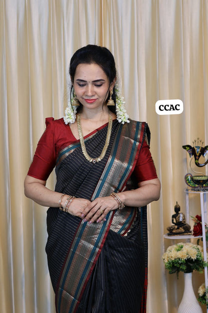 Premium Munga silk saree with colour full Pallu and blouse 😍🥳