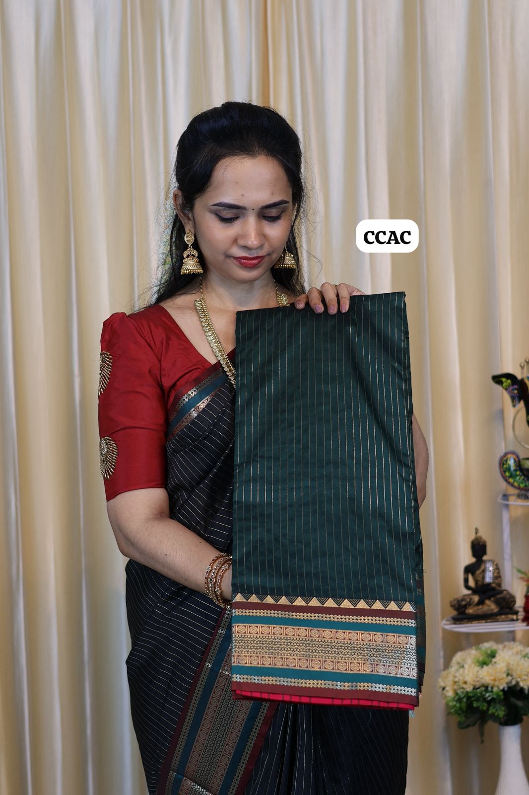 Premium Munga silk saree with colour full Pallu and blouse 😍🥳
