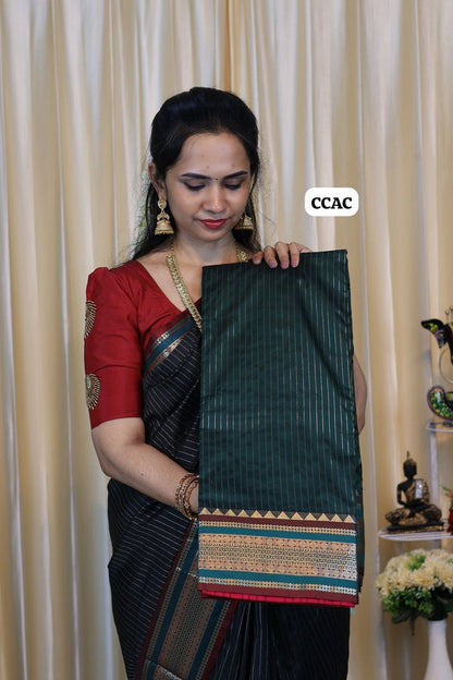 Premium Munga silk saree with colour full Pallu and blouse 😍🥳