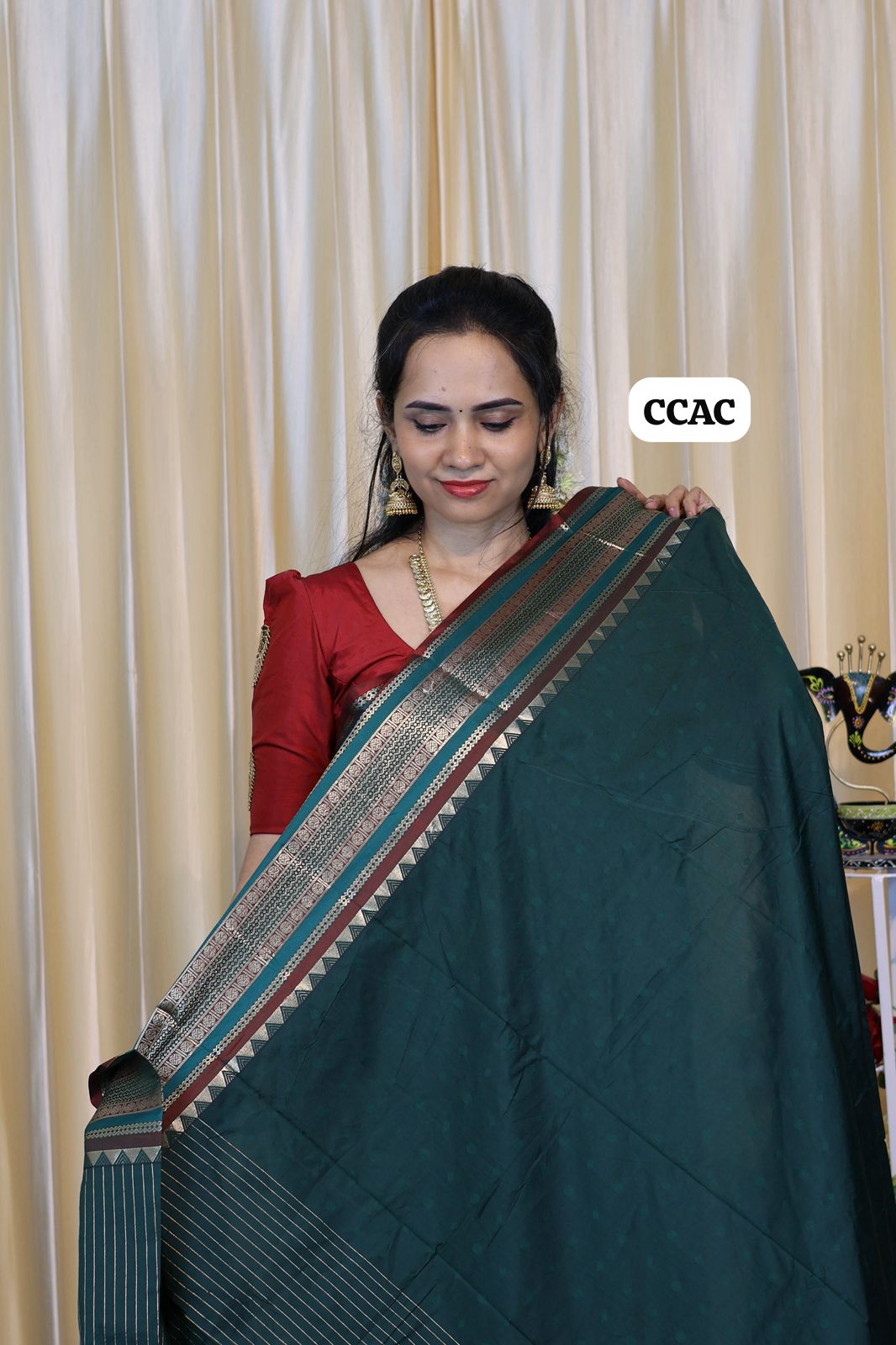Premium Munga silk saree with colour full Pallu and blouse 😍🥳
