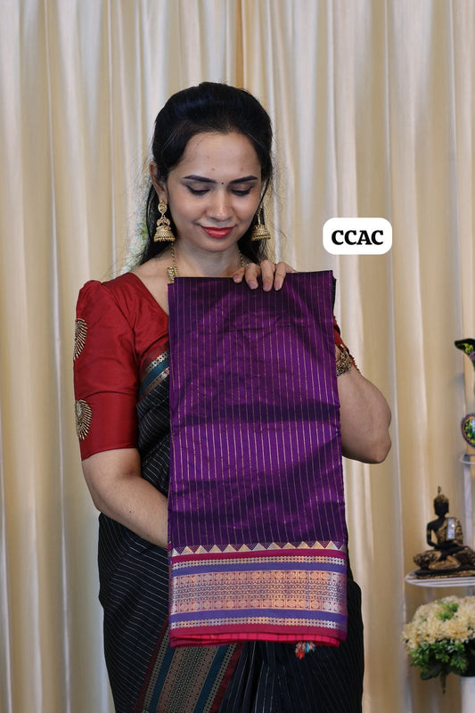 Premium Munga silk saree with colour full Pallu and blouse 🥳