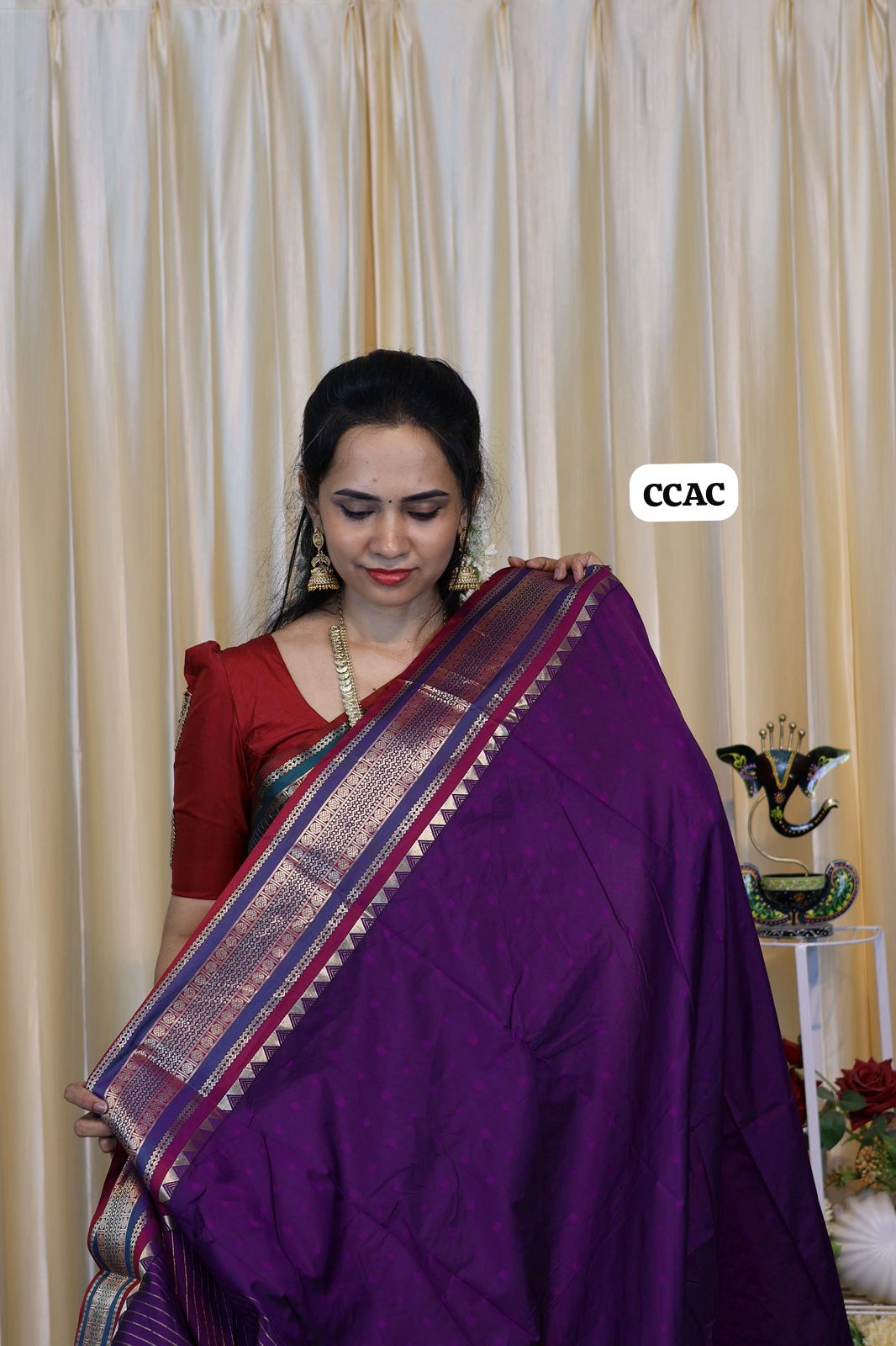 Premium Munga silk saree with colour full Pallu and blouse 🥳