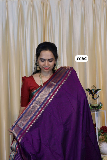 Premium Munga silk saree with colour full Pallu and blouse 🥳