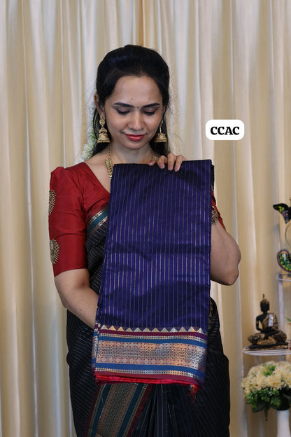 Premium Munga silk saree with colour full Pallu and blouse 🥳