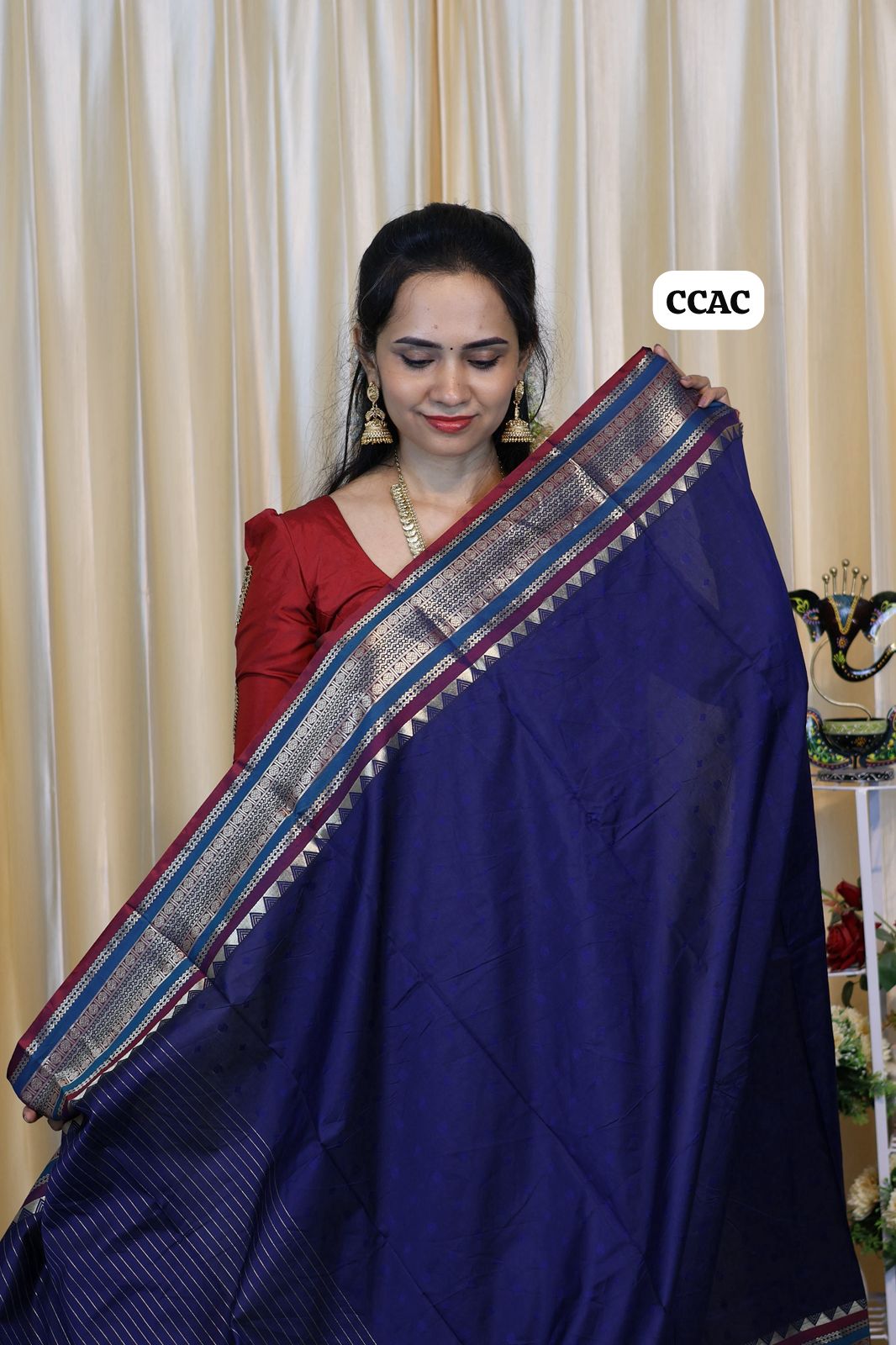 Premium Munga silk saree with colour full Pallu and blouse 🥳