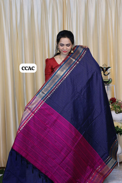 Premium Munga silk saree with colour full Pallu and blouse 🥳