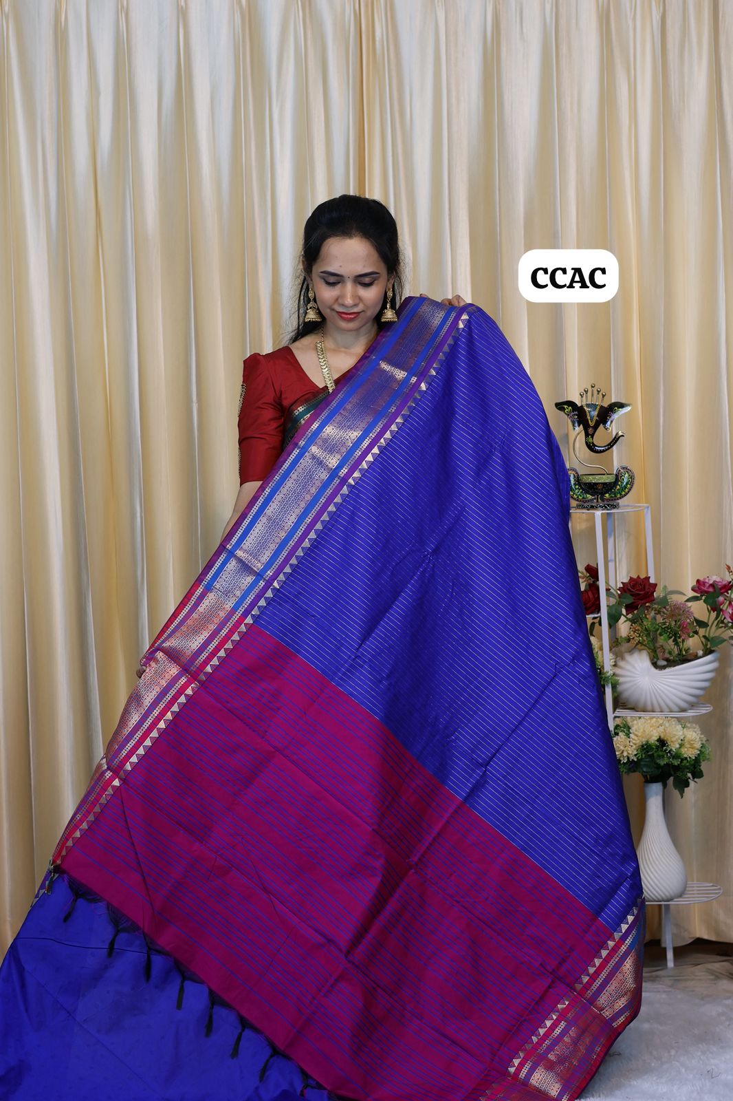 Premium Munga silk saree with colour full Pallu and blouse 😍🥳