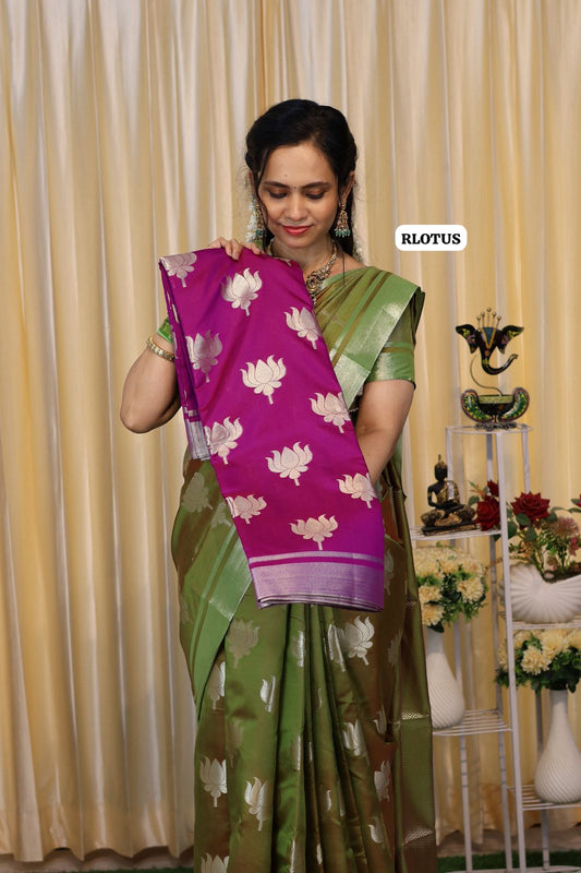 Kajol inspired lotus design Semi soft silk saree with same blouse as in pic😍🥳
