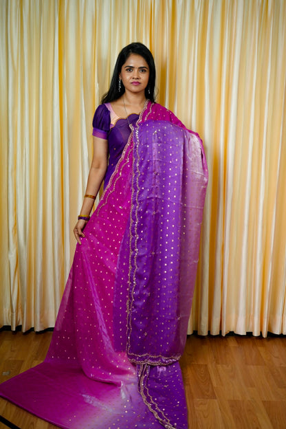 Space silk with zari work🌈🥳