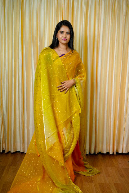 Space silk with zari work🌈🥳