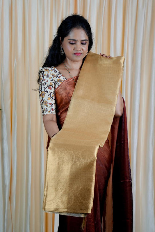 Aadi offer❤️Golden tissue saree🥰