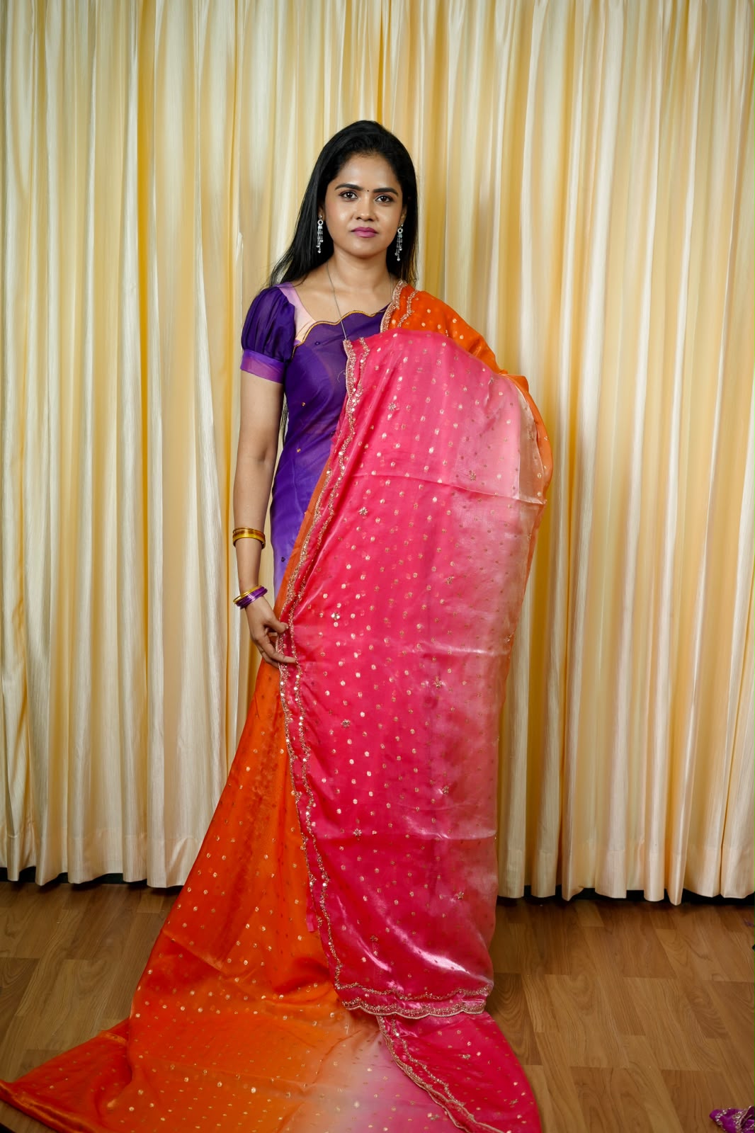 Space silk with zari work🌈🥳