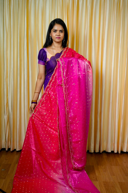 Space silk with zari work 🌈🥳