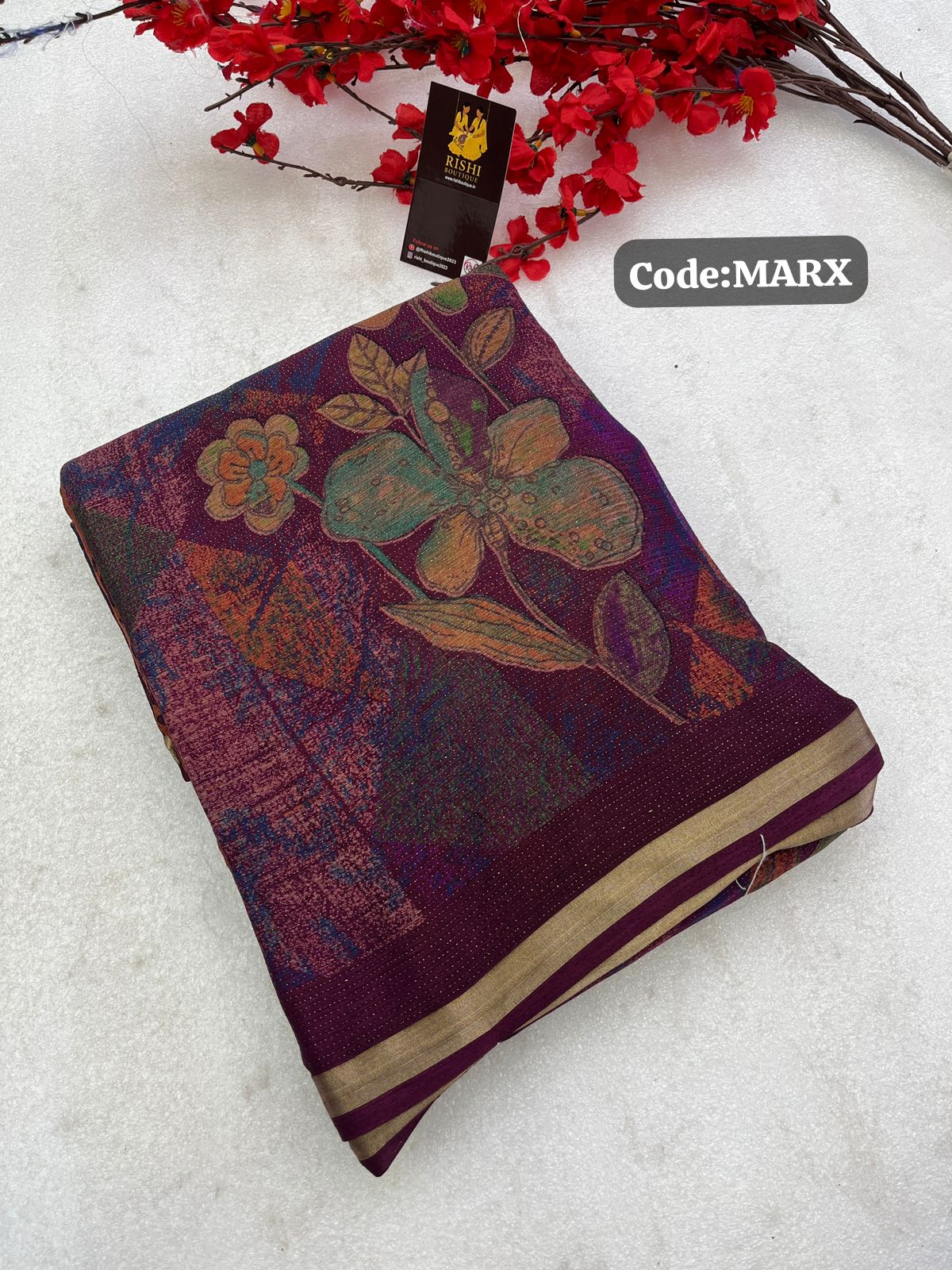 Shimmer Floral Digital Print saree🥳