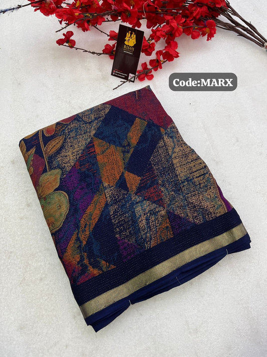 Shimmer Floral Digital Print saree🥳