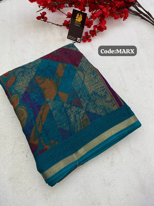 Shimmer Floral Digital Print saree🥳