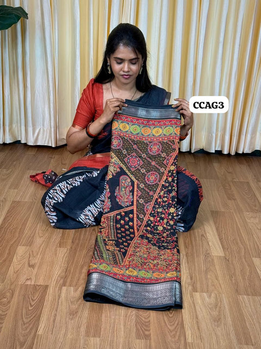 Soft silk  mixed cotton Saree 🥰😎📚
