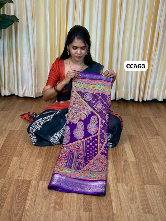 Soft silk mixed cotton Saree 🥰😎📚