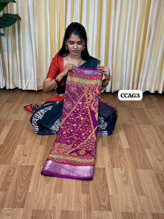 Soft silk mixed cotton Saree 🥰😎📚