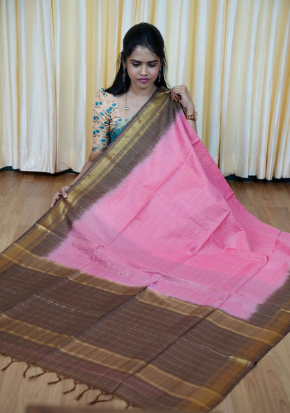 Tussar silk saree🥰😎🌈📚