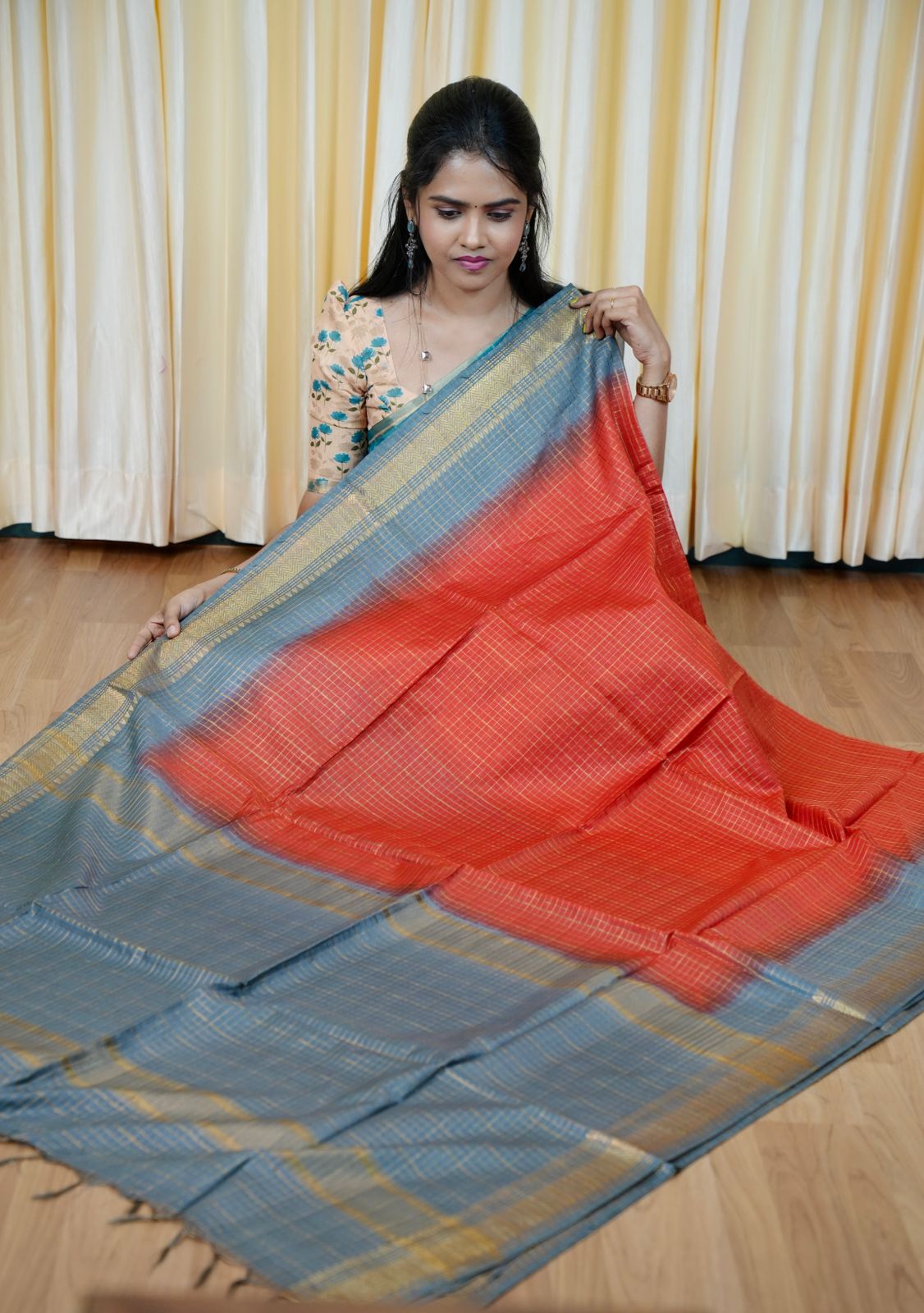 Tussar silk saree🥰😎📚