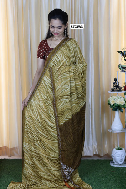 Buttery soft chiffon saree with running blouse 🔥Mustard yellow❌