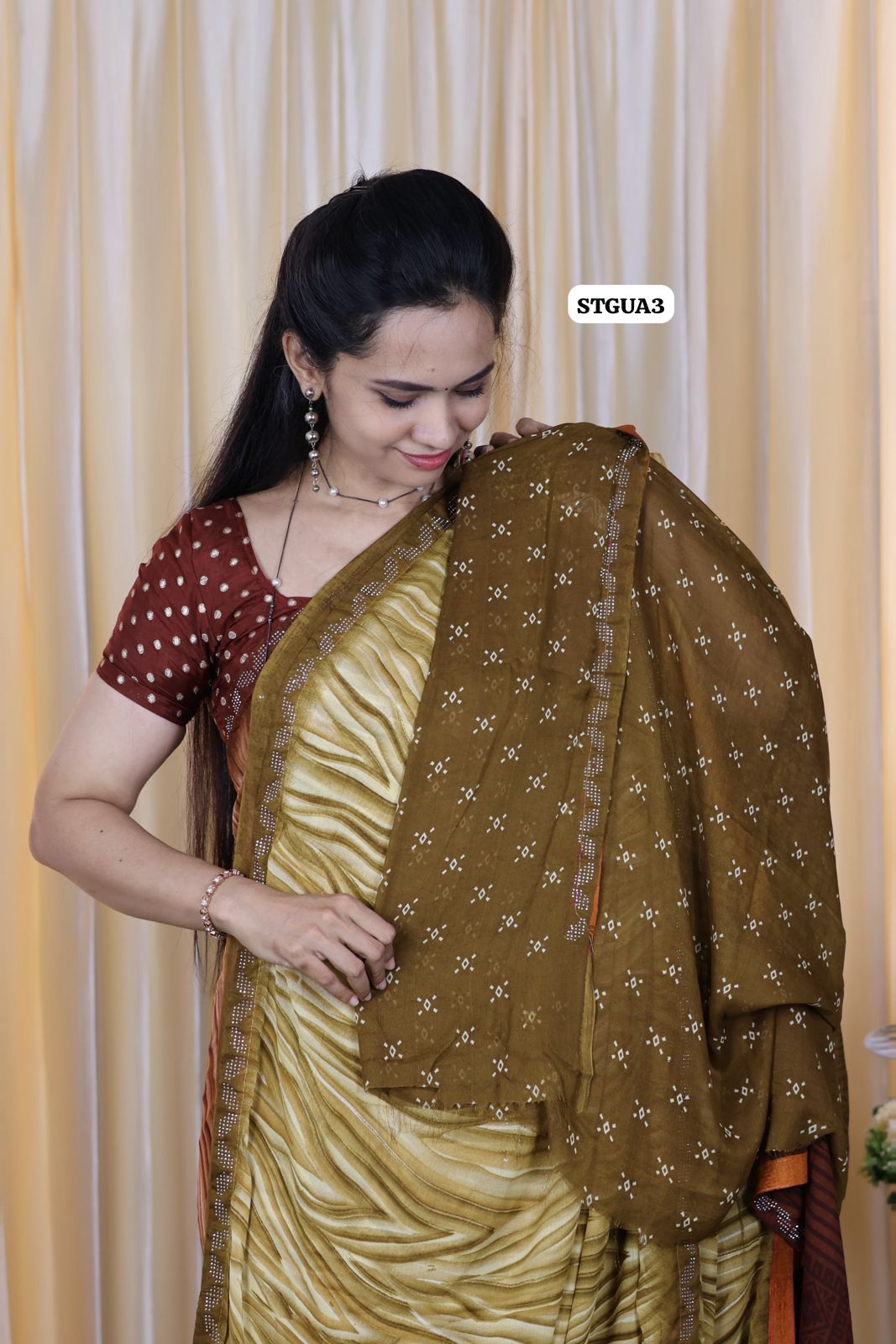 Buttery soft chiffon saree with running blouse 🔥Mustard yellow❌