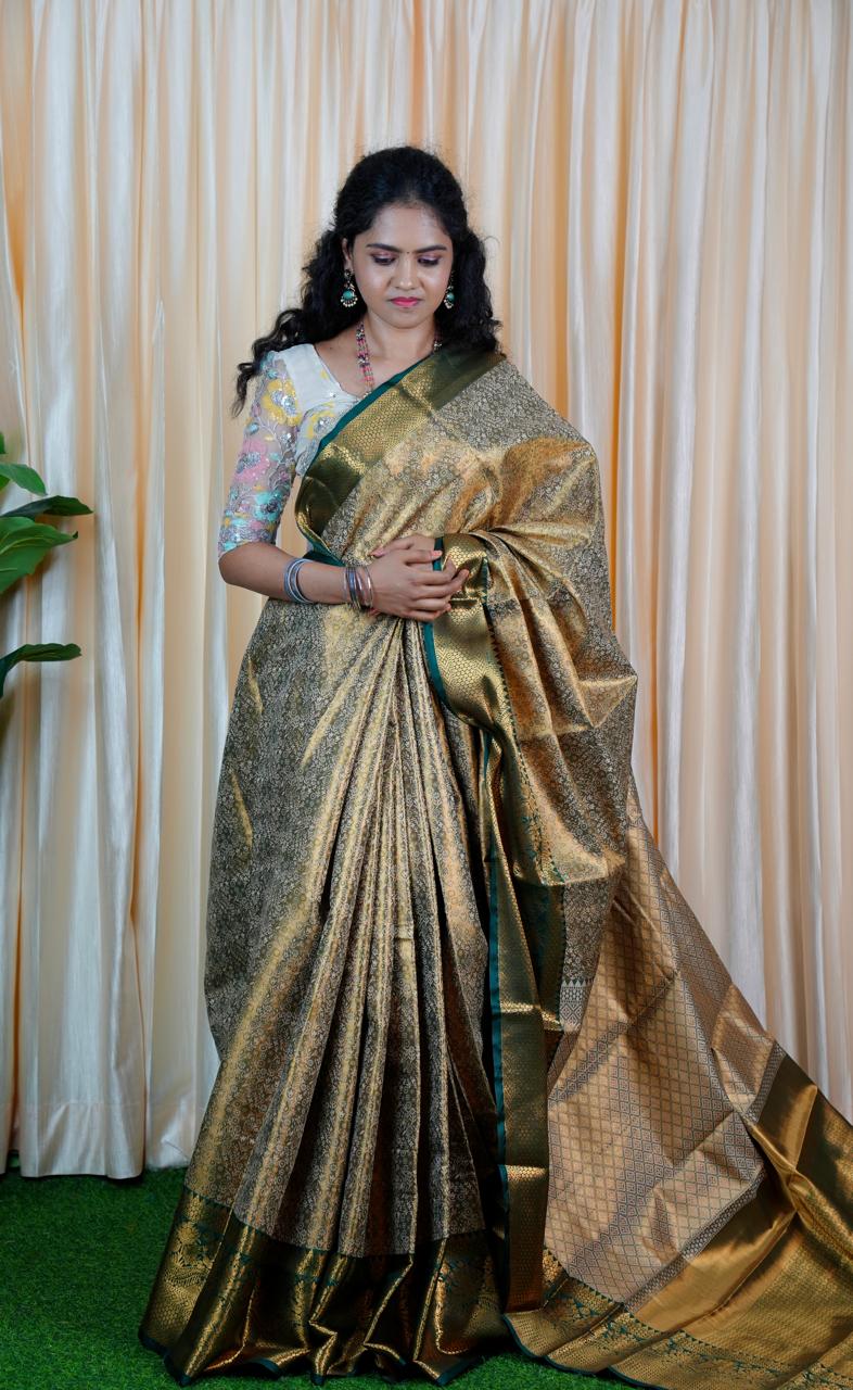 Kanchipuram inspired silk saree🍄🥳