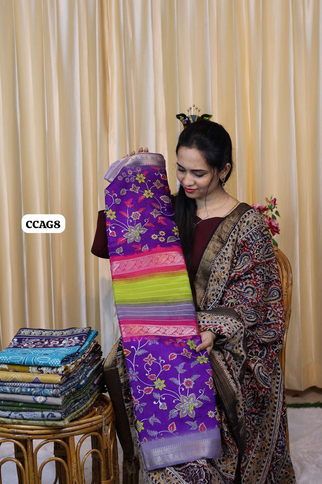 Ikkat print saree 😍Ⓜ️