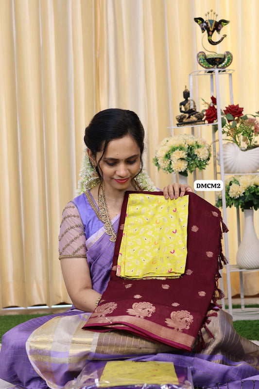 Mysore crepe silk saree with contrast blouseⓂ️😍