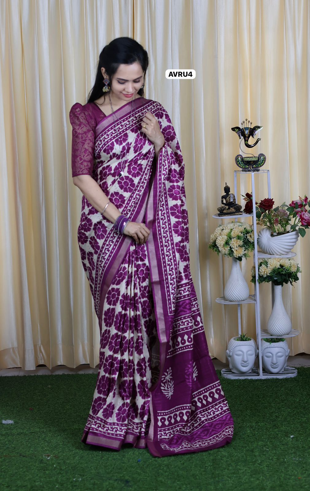 Bhagalpuri soft silk cotton saree with zip bag😍Ⓜ️