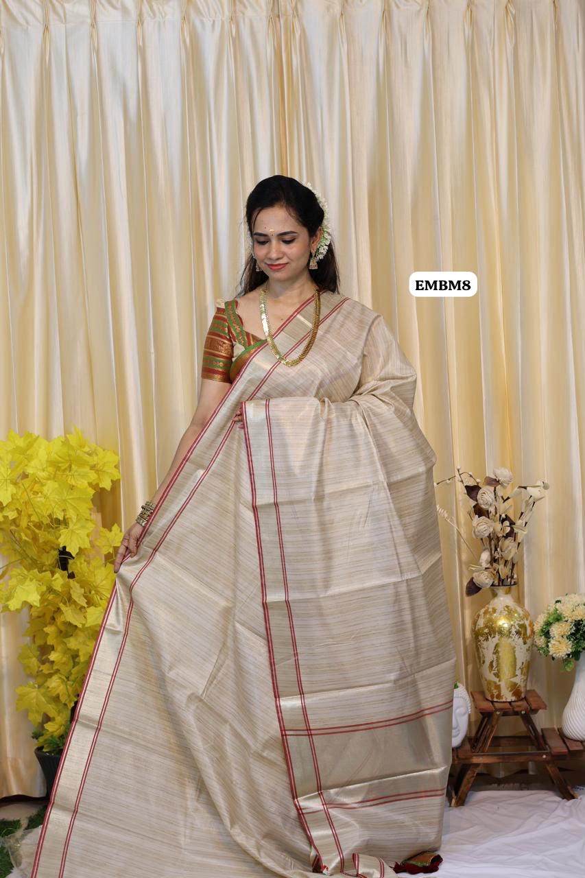 Onam special Tussar silk saree😍😎