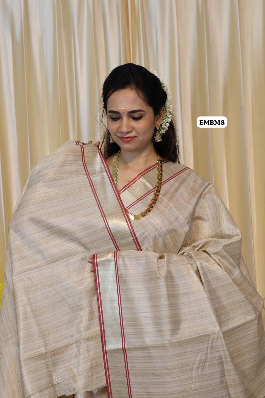Onam special Tussar silk saree😍😎