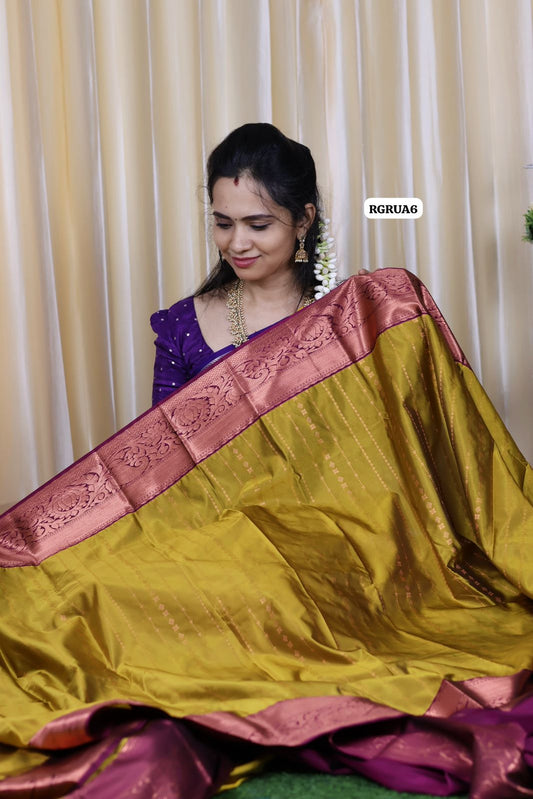 Premium kanchi soft silk saree with running blouse 🥳✅